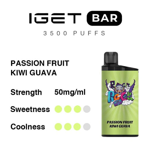 Passion Fruit Kiwi Guava IGET Bar 3500 Puffs